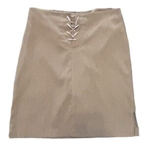 Y2K  Lace-Up Skirt – Taupe - med (9/10)